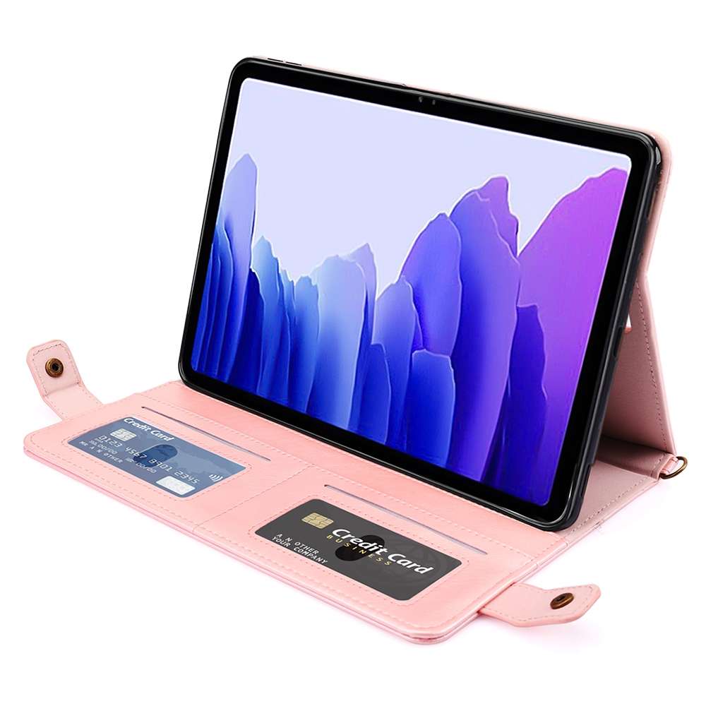 For Samsung Galaxy Tab S7 T870/T875 Envelope Solid Color Leather Tablet Case(Rose Gold)
