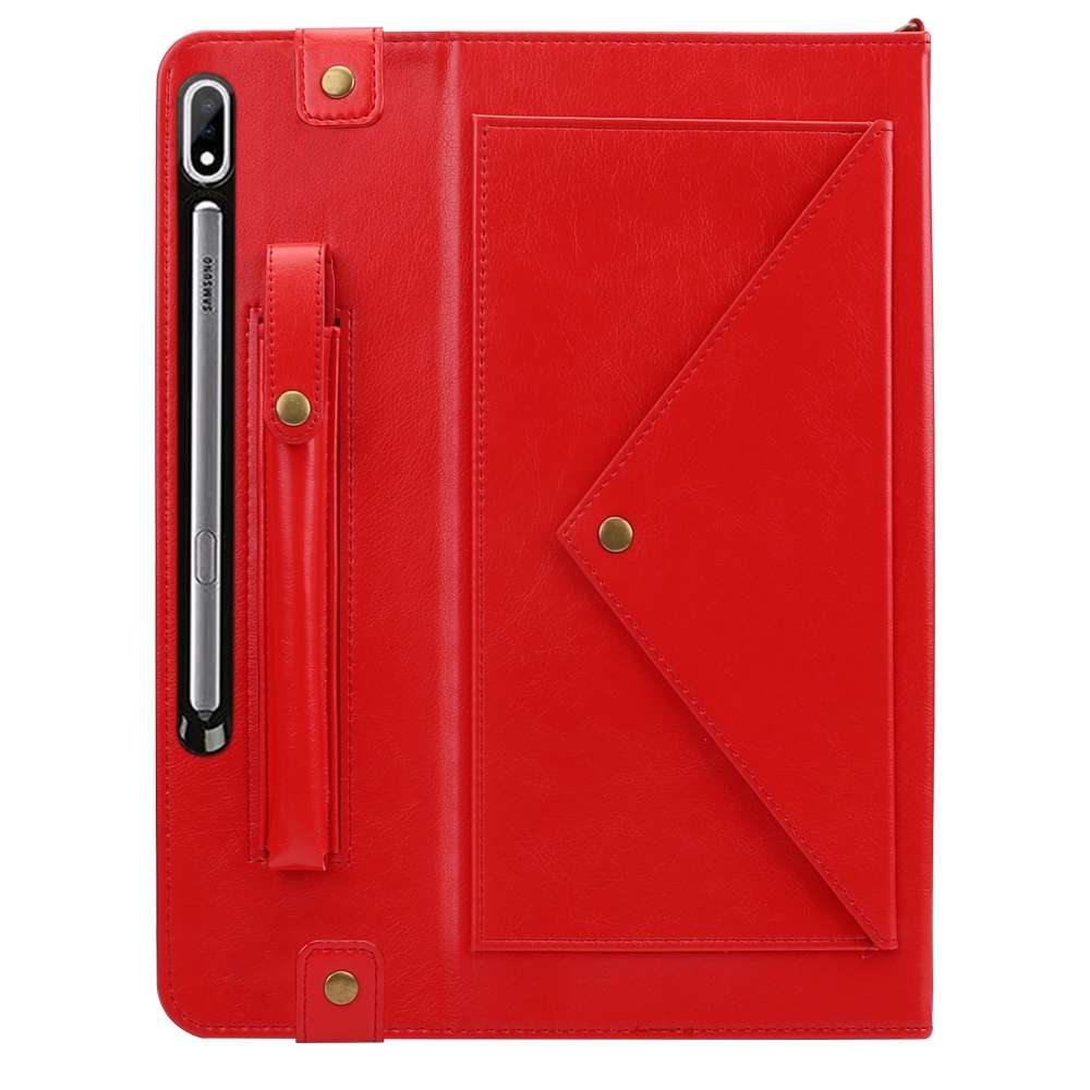 For Samsung Galaxy Tab S7 T870/T875 Envelope Solid Color Leather Tablet Case(Red)