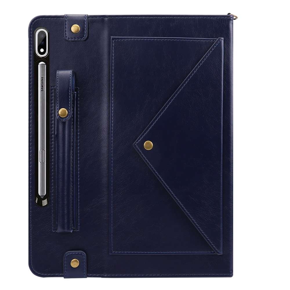 For Samsung Galaxy Tab S7 T870/T875 Envelope Solid Color Leather Tablet Case(Blue)