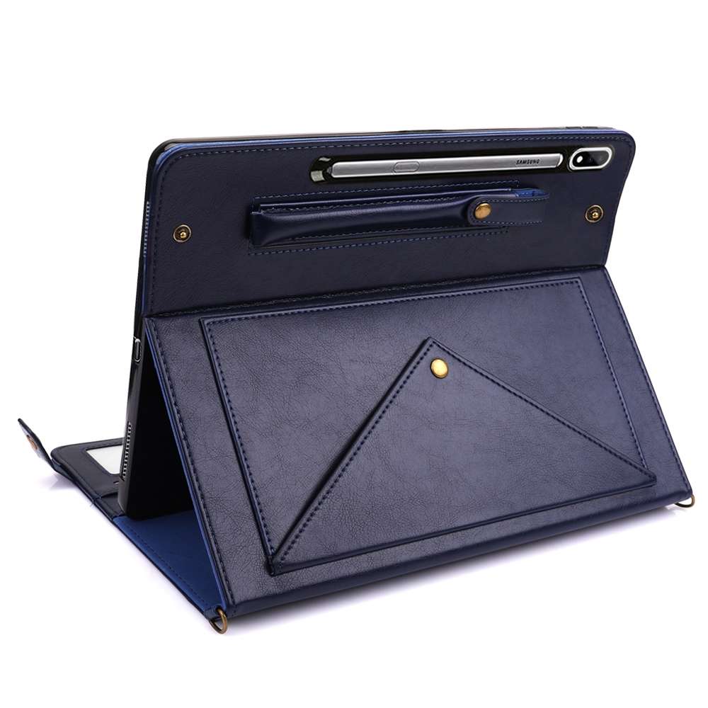 For Samsung Galaxy Tab S7 T870/T875 Envelope Solid Color Leather Tablet Case(Blue)