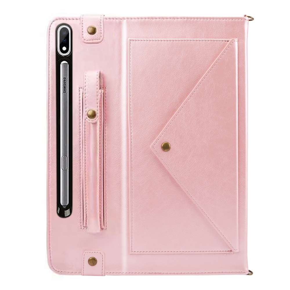 For Samsung Galaxy Tab S8+ Envelope Solid Color Leather Tablet Case(Rose Gold)