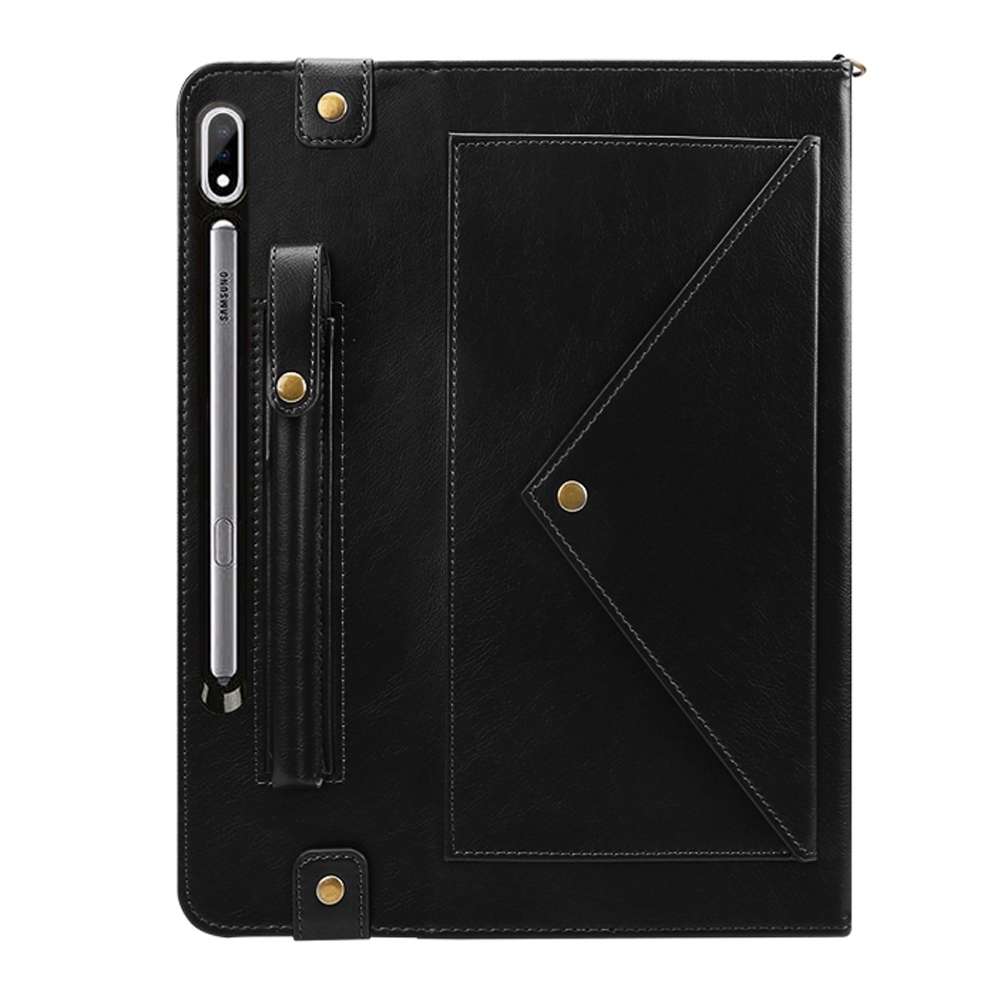 For Samsung Galaxy Tab S8+ Envelope Solid Color Leather Tablet Case(Black)