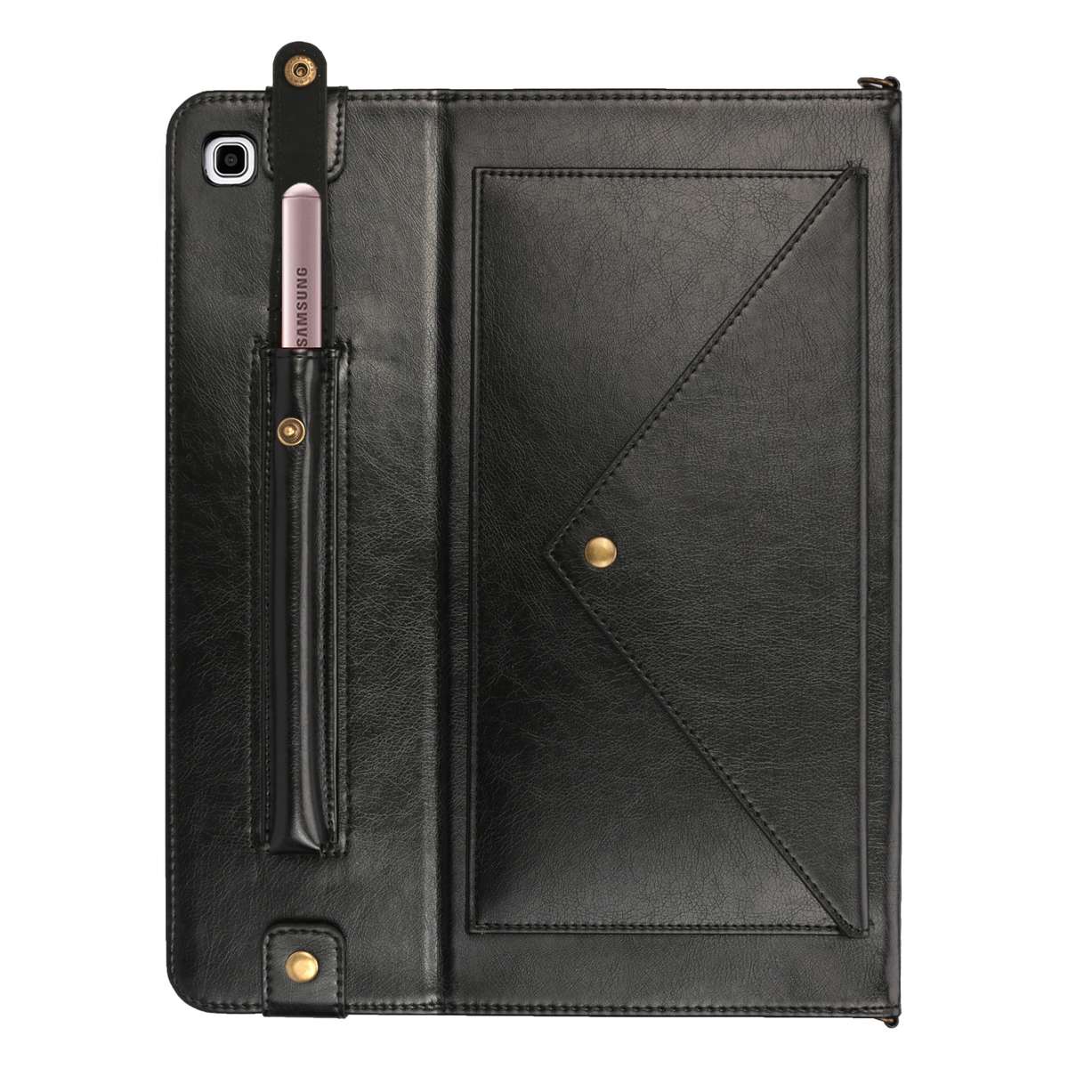 For Samsung Galaxy Tab S5e T720/T725 Envelope Solid Color Leather Tablet Case(Black)