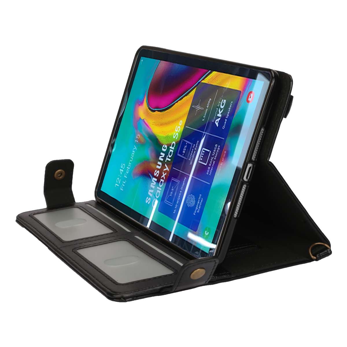 For Samsung Galaxy Tab S5e T720/T725 Envelope Solid Color Leather Tablet Case(Black)