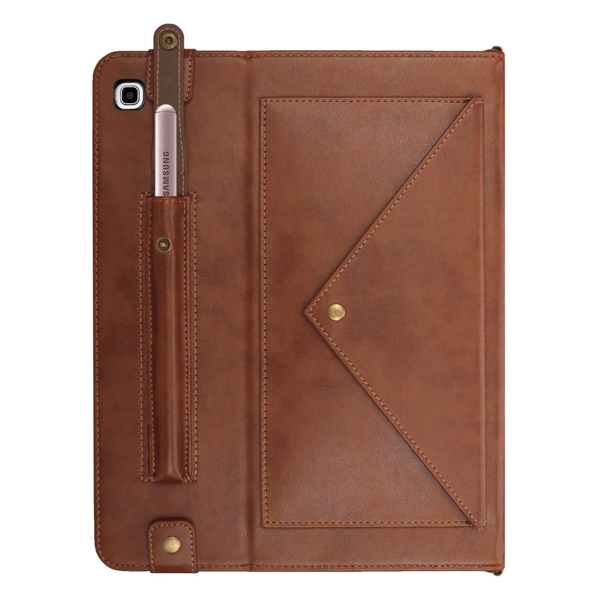 For Samsung Galaxy Tab S5e T720/T725 Envelope Solid Color Leather Tablet Case(Brown)