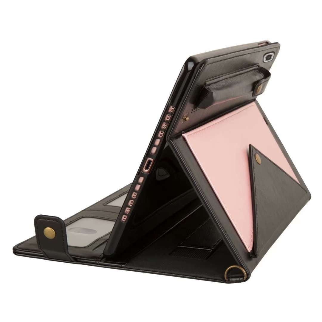 For Samsung Galaxy Tab S5e T720 Envelope Color Matching Leather Tablet Case(Black Rose Gold)