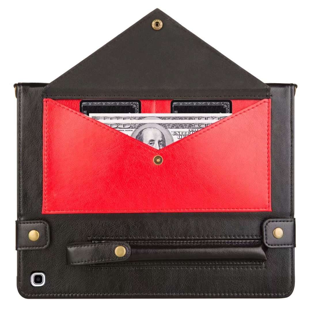 For Samsung Galaxy Tab S5e T720 Envelope Color Matching Leather Tablet Case(Black Red)