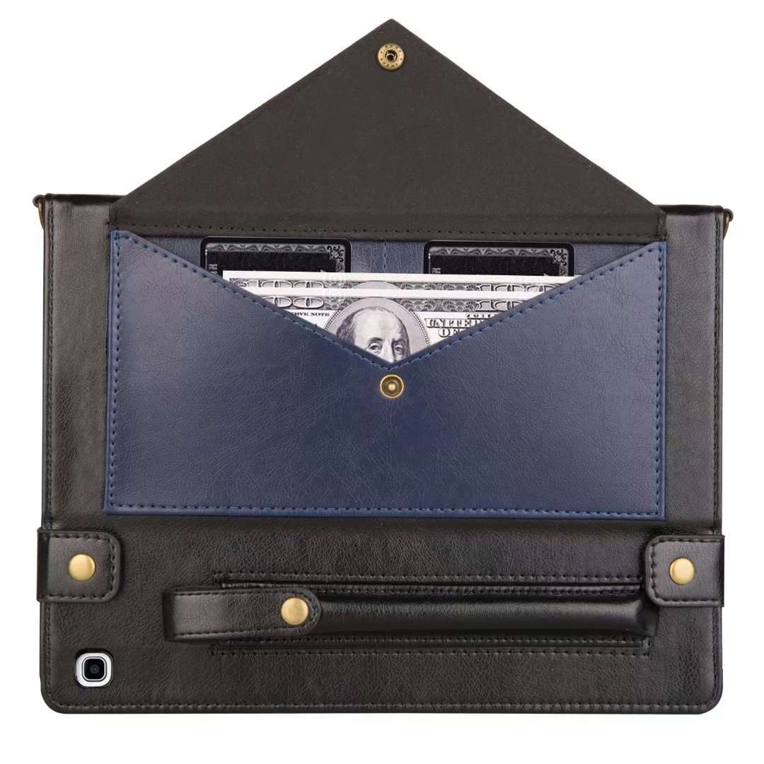 For Samsung Galaxy Tab S5e T720 Envelope Color Matching Leather Tablet Case(Black Blue)