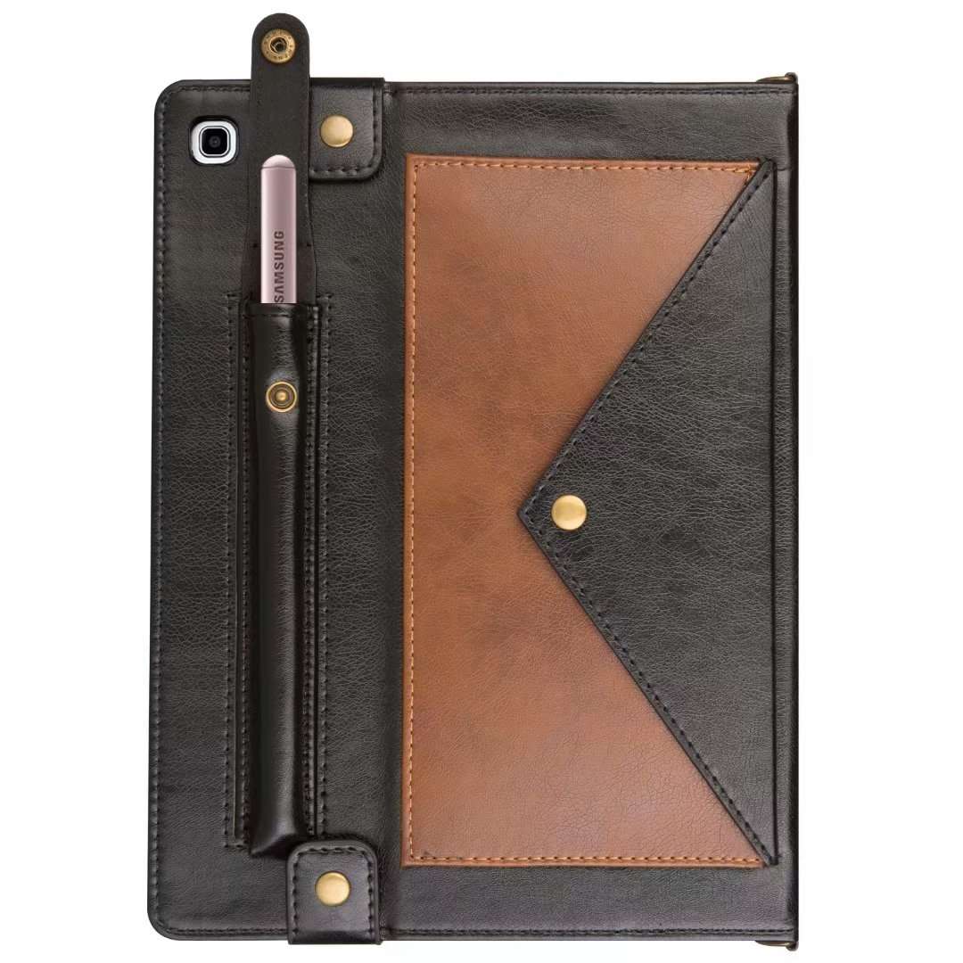 For Samsung Galaxy Tab S5e T720 Envelope Color Matching Leather Tablet Case(Black Brown)