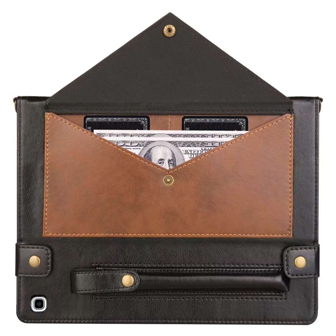 For Samsung Galaxy Tab S5e T720 Envelope Color Matching Leather Tablet Case(Black Brown)