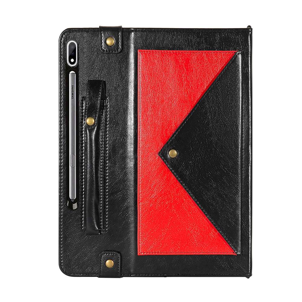 For Samsung Galaxy Tab S8 Envelope Color Matching Leather Tablet Case(Black Red)
