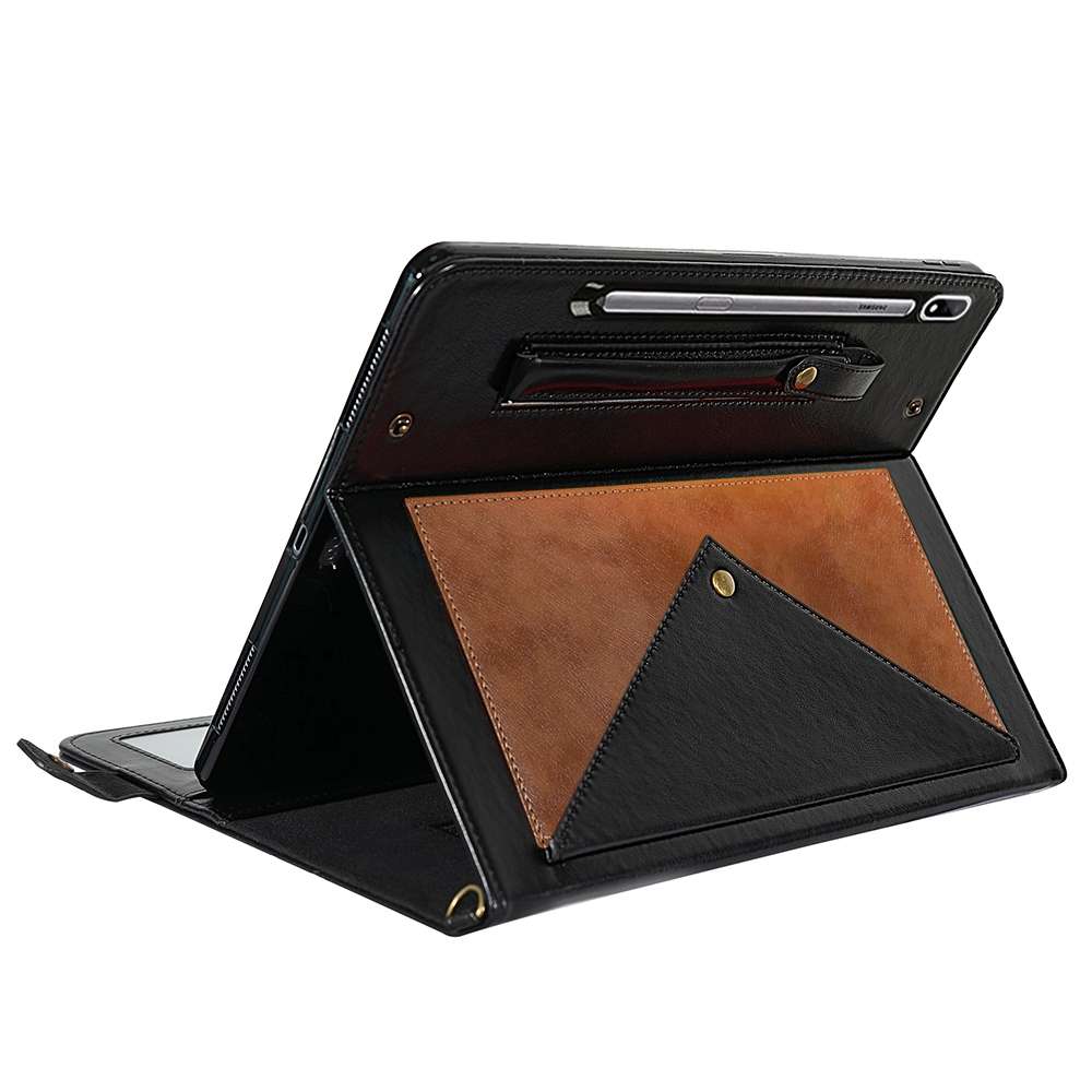 For Samsung Galaxy Tab S8 Envelope Color Matching Leather Tablet Case(Black Brown)