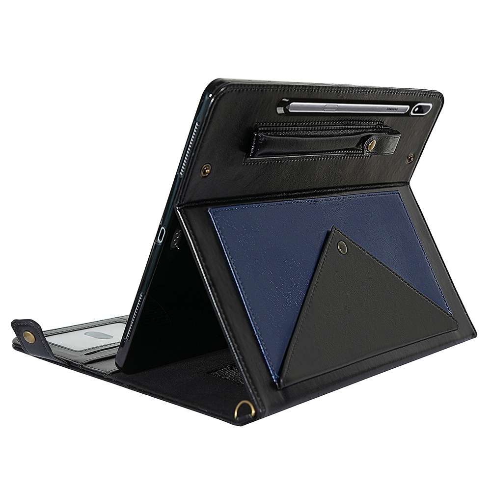 For Samsung Galaxy Tab S8+ Envelope Color Matching Leather Tablet Case(Black Blue)