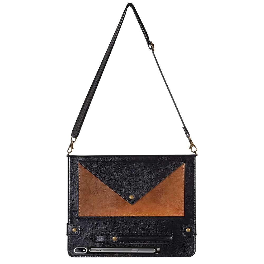 For Samsung Galaxy Tab S8+ Envelope Color Matching Leather Tablet Case(Black Brown)