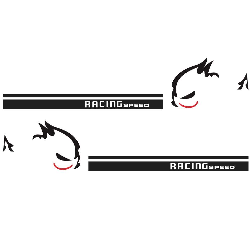 2 PCS/Set D-49 Evil Rabbit Pattern Car Modified Decorative Sticker(Black+Red)