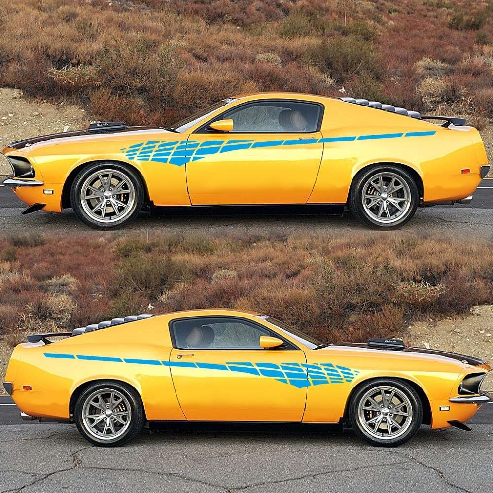 2 PCS/Set D-501 Plaid Pattern Car Modified Decorative Sticker(Black)