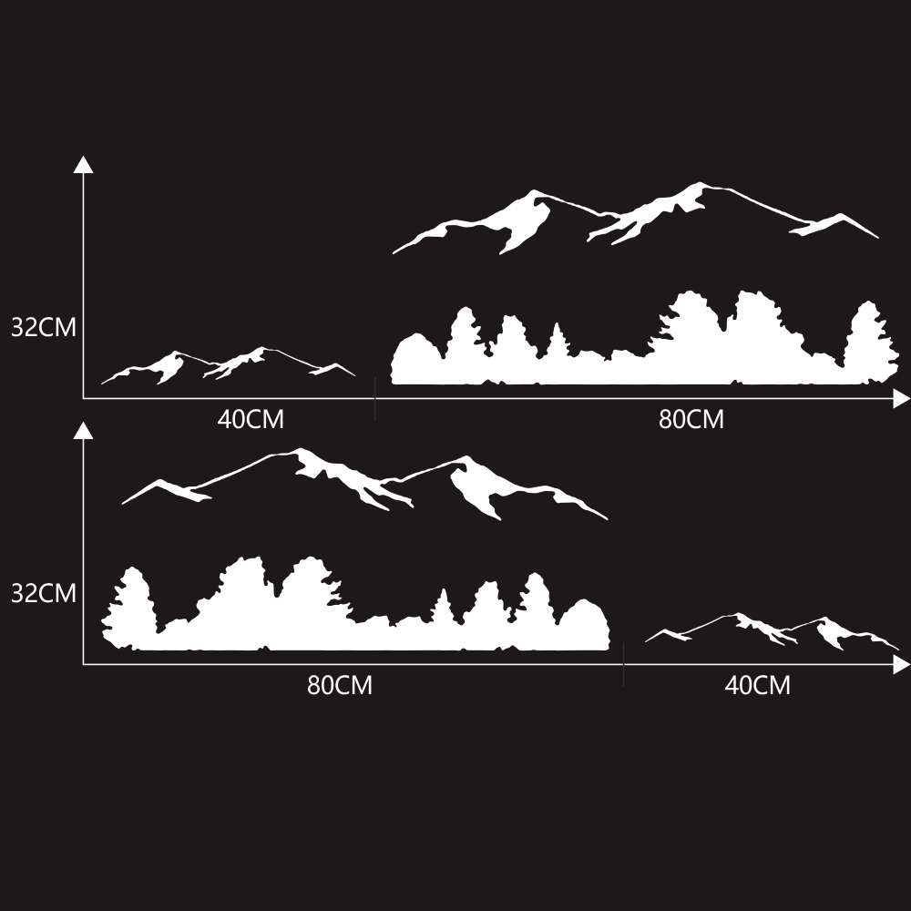 2 PCS/Set D-684 Mountain Totem Pattern Car Modified Decorative Sticker(Black)
