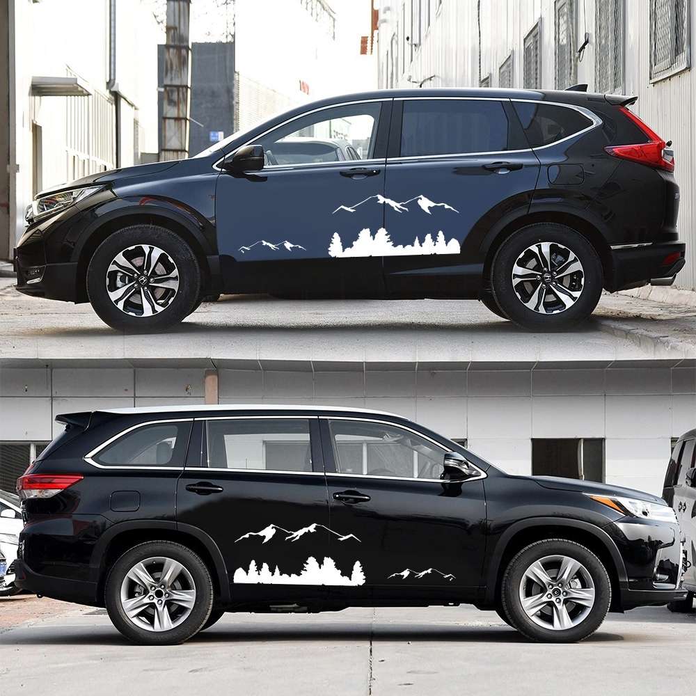 2 PCS/Set D-684 Mountain Totem Pattern Car Modified Decorative Sticker(Black)