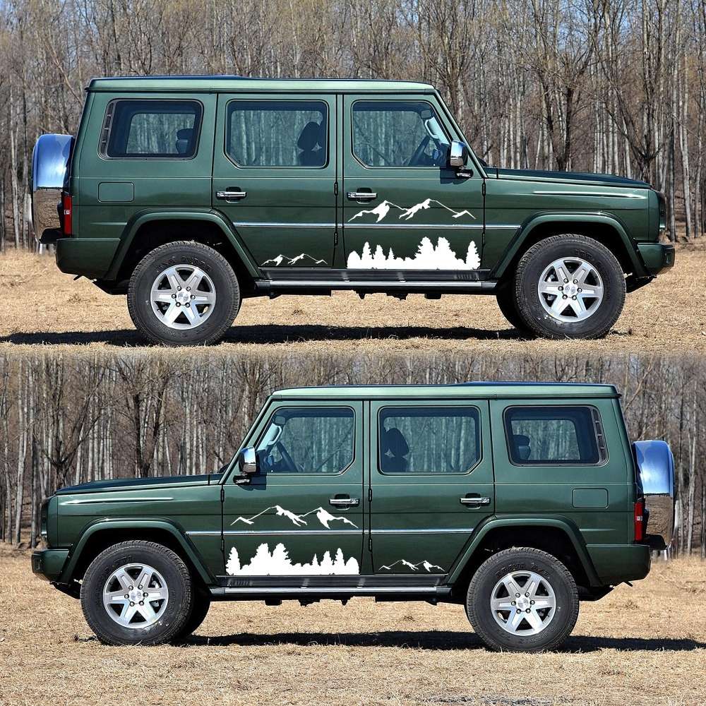 2 PCS/Set D-684 Mountain Totem Pattern Car Modified Decorative Sticker(Black)