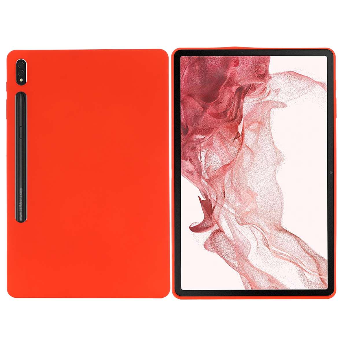 For Samsung Galaxy Tab S8+/Tab S7+/Tab S7 FE Pure Color Liquid Silicone Shockproof Full Coverage Tab