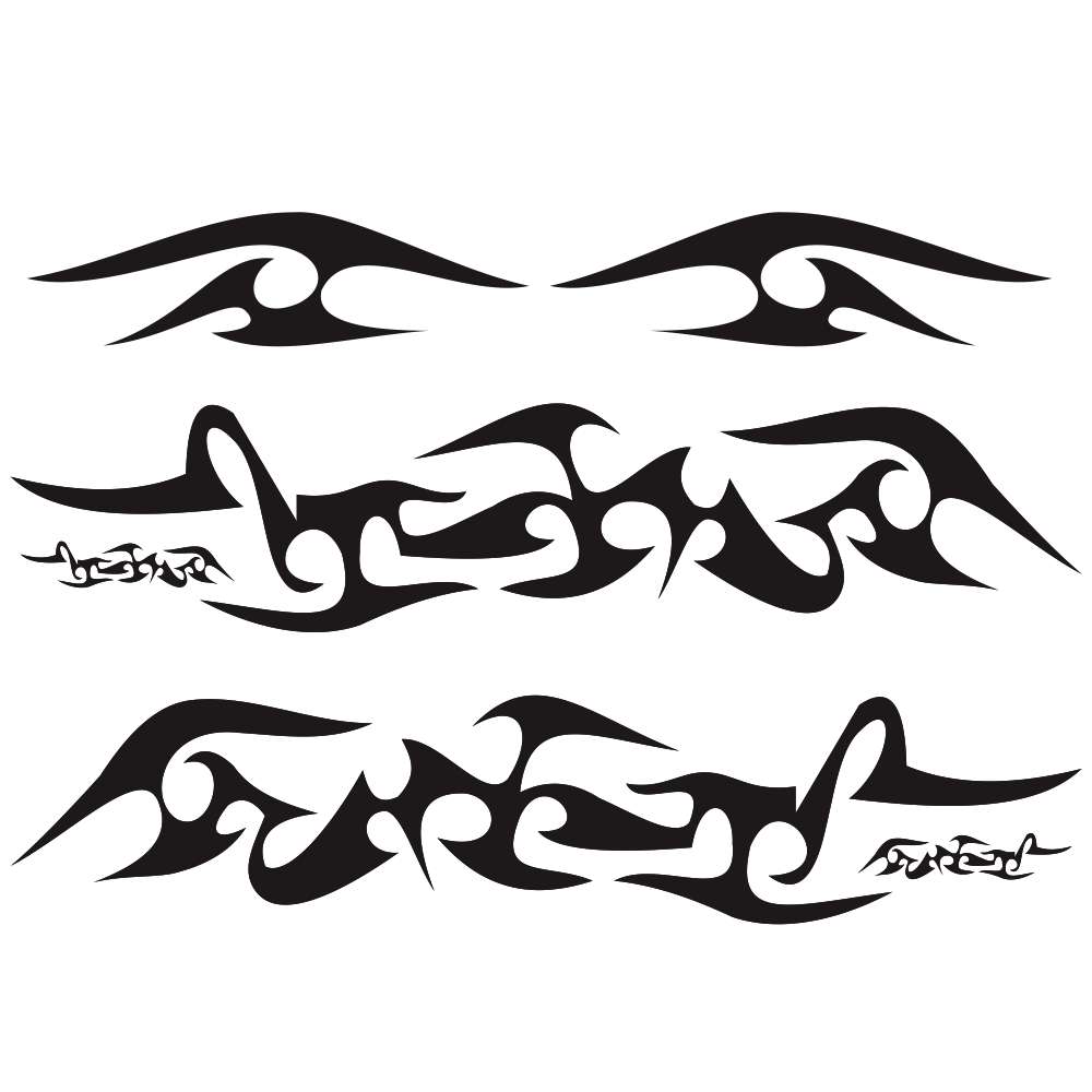2 PCS/Set D-925 Flame Pattern Car Modified Decorative Sticker(Black)