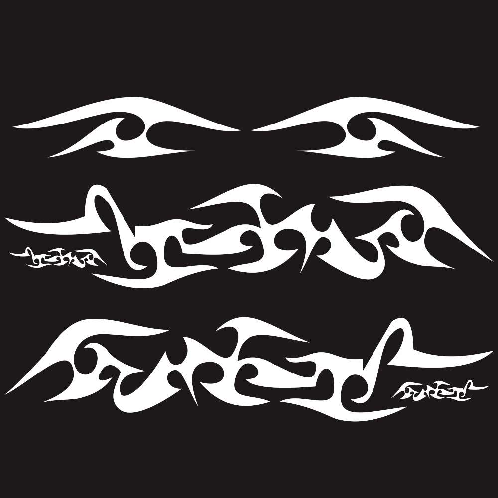 2 PCS/Set D-925 Flame Pattern Car Modified Decorative Sticker(Black)