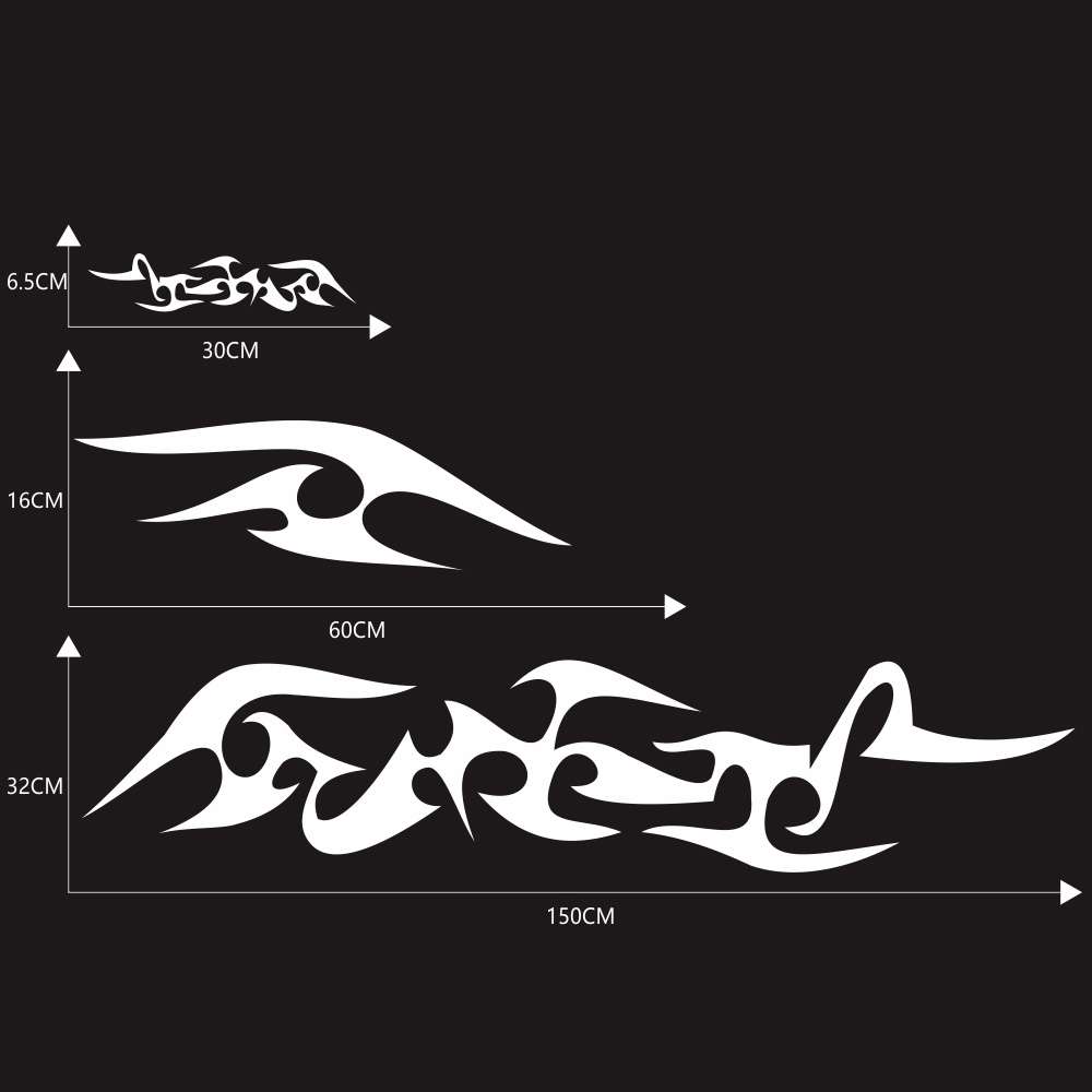 2 PCS/Set D-925 Flame Pattern Car Modified Decorative Sticker(Black)