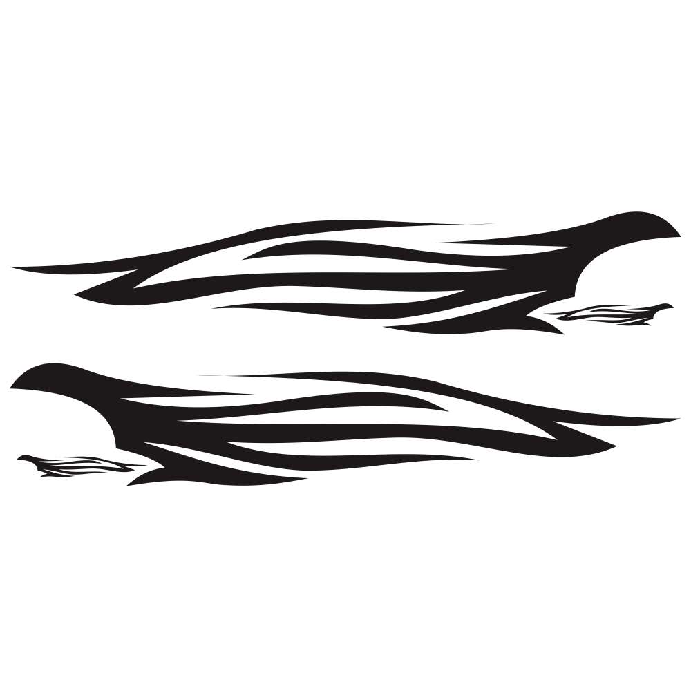 2 PCS/Set D-926 Fire Totem Pattern Car Modified Decorative Sticker(Black)