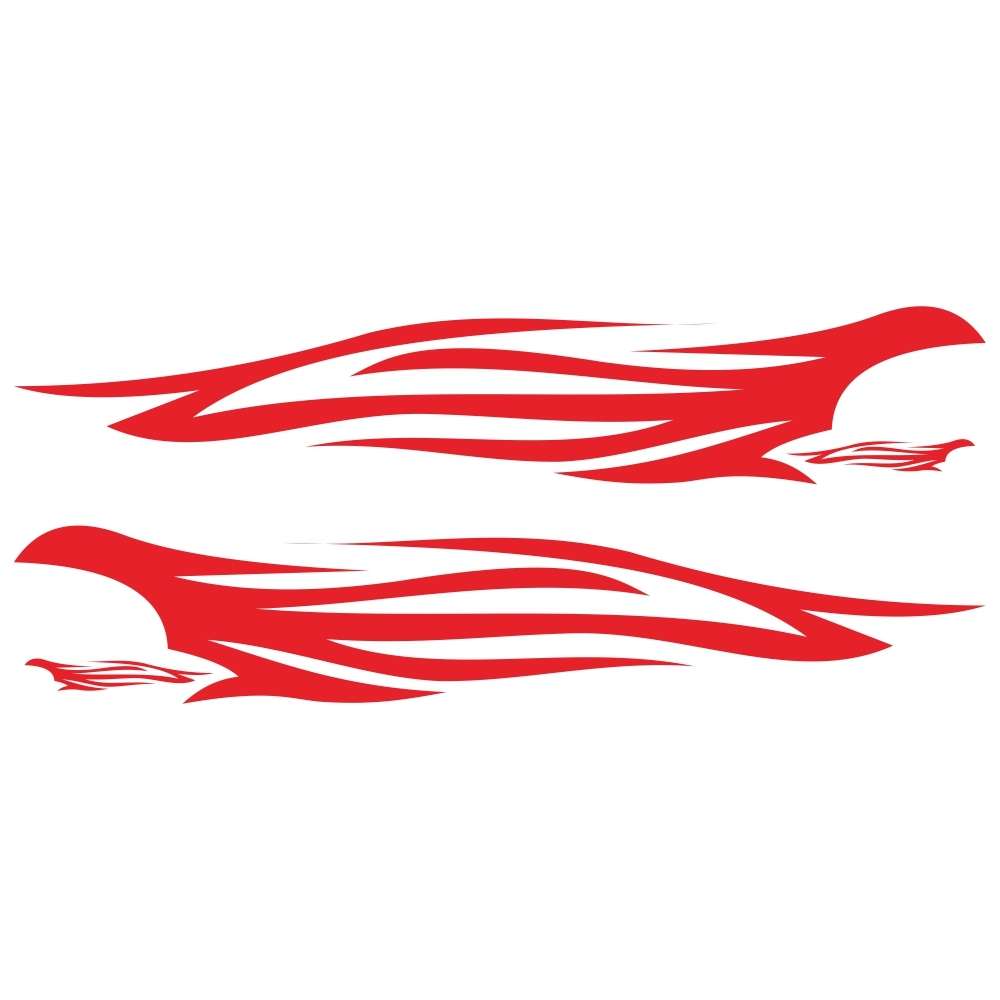 2 PCS/Set D-926 Fire Totem Pattern Car Modified Decorative Sticker(Red)