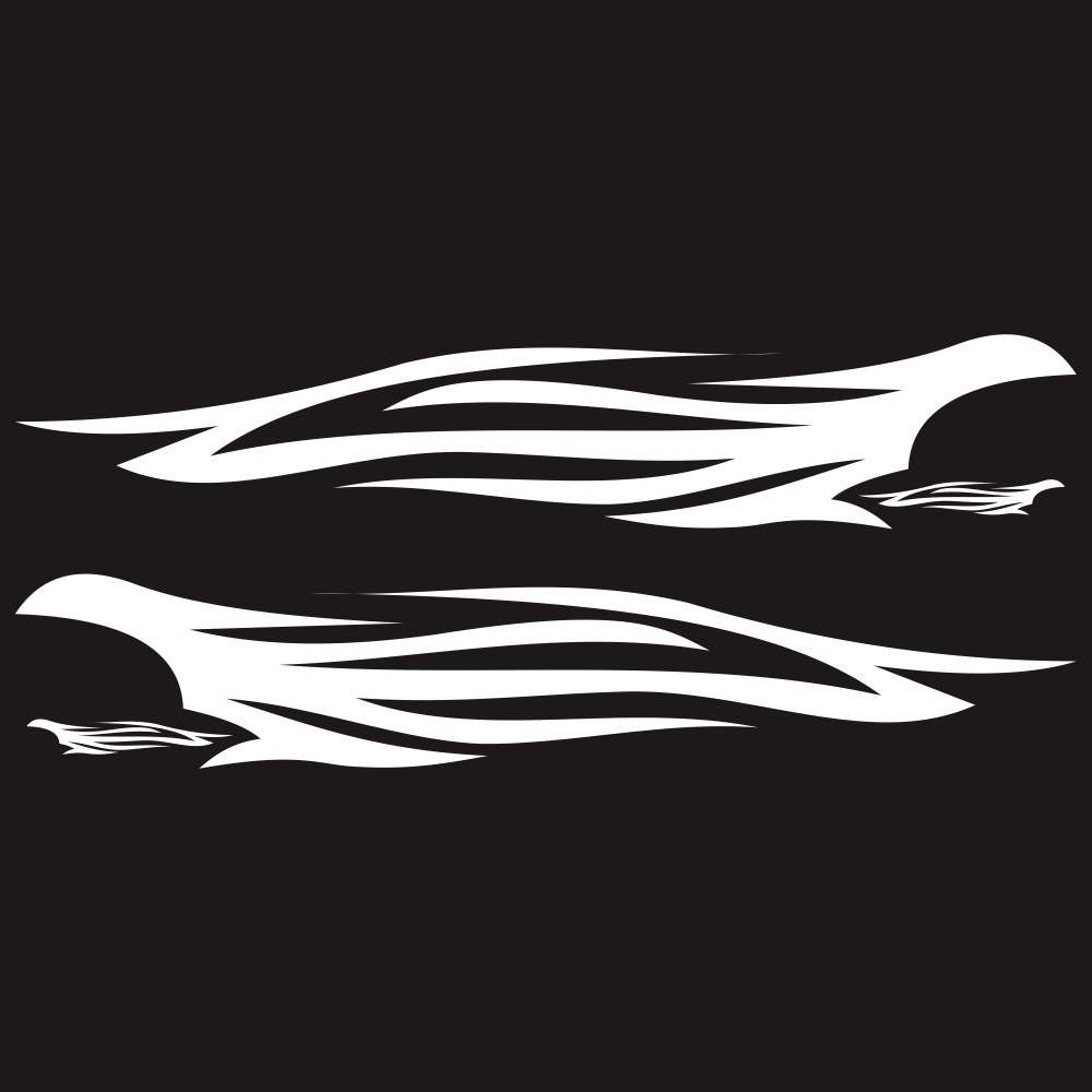 2 PCS/Set D-926 Fire Totem Pattern Car Modified Decorative Sticker(White)