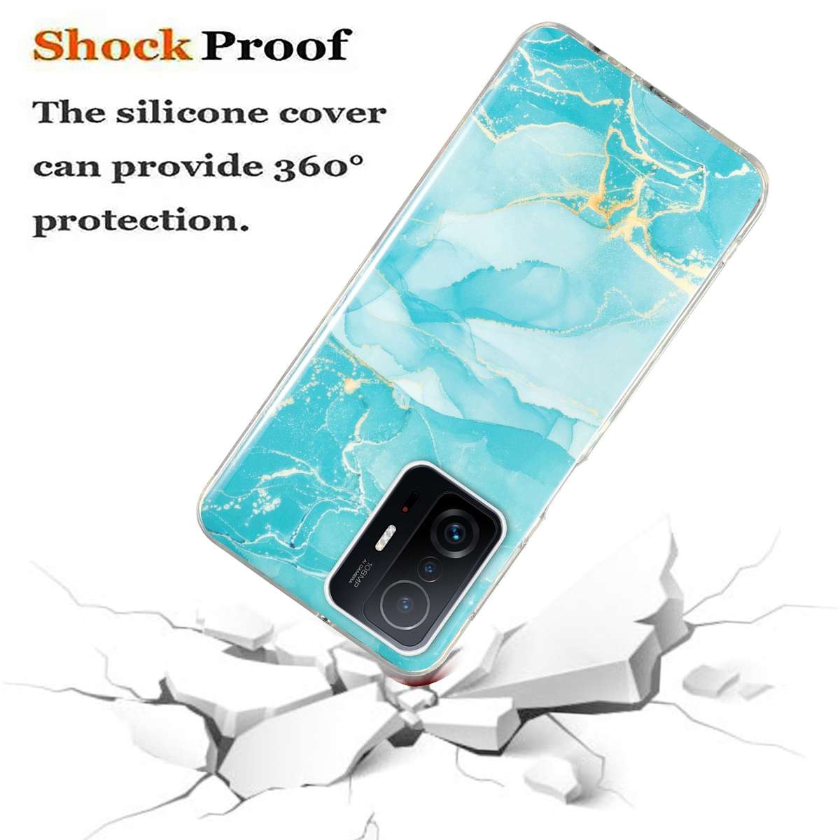 For Xiaomi Redmi 10 IMD Marble Pattern TPU Phone Case(White)