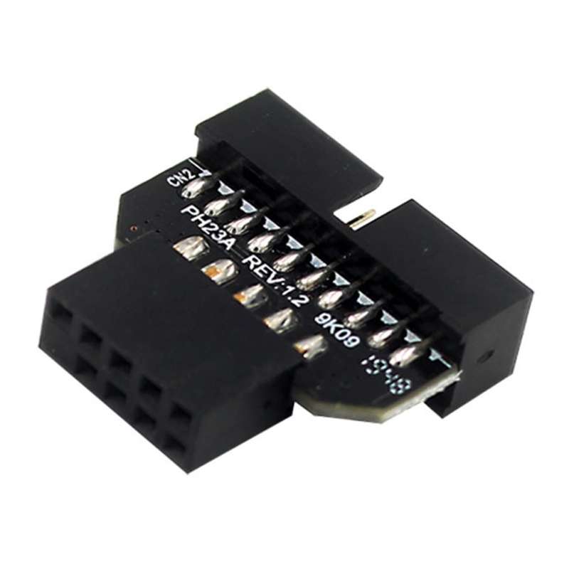 10 PCS Motherboard USB 2.0 9Pin to USB 3.0 19Pin Plug-in Connector Adapter, Model:PH23A