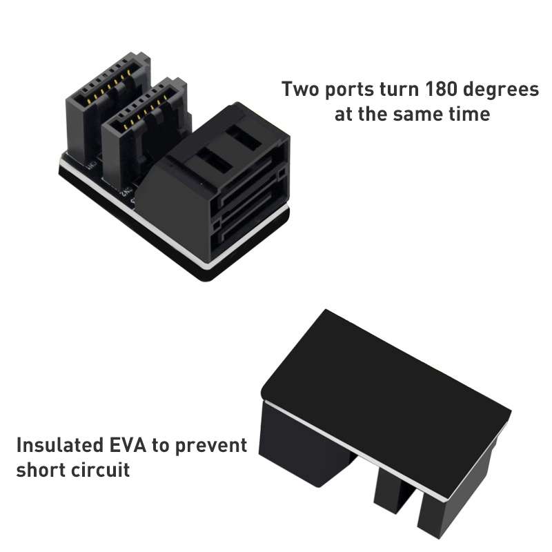 5 PCS Motherboard SATA 7Pin Dual Interface, Model:PH572 90 Degree