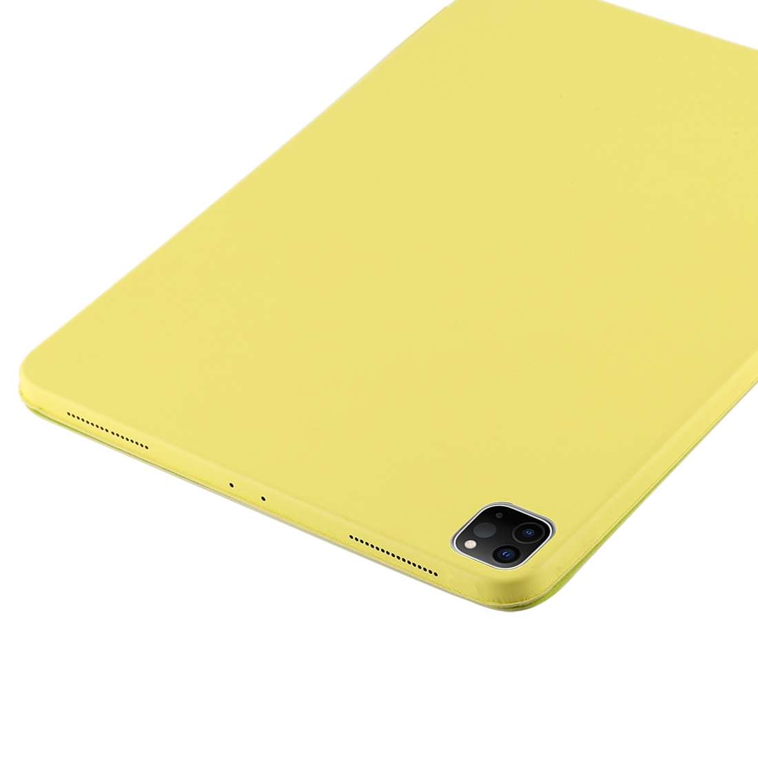 For iPad Pro 12.9 inch (2020/2021) 3-fold Horizontal Flip Smart Leather Tablet Case w ... (Yellow)