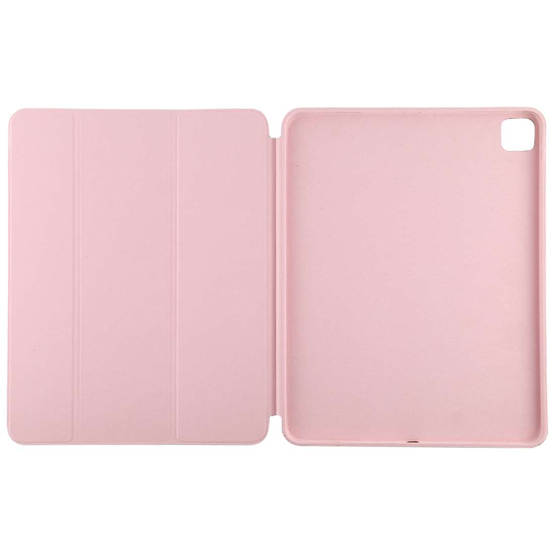 For iPad Pro 12.9 inch (2020/2021) 3-fold Horizontal Flip Smart Leather Tablet Case wit ... (Pink)