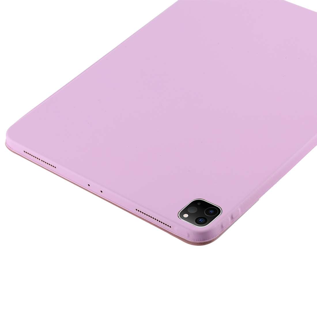 For iPad Pro 12.9 inch (2020/2021) 3-fold Horizontal Flip Smart Leather Tablet Case wit ... (Pink)