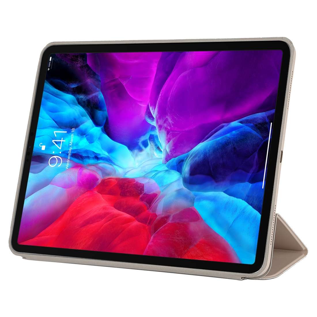 For iPad Pro 12.9 inch (2020/2021) 3-fold Horizontal Flip Smart Leather Tablet Case wit ... (Grey)