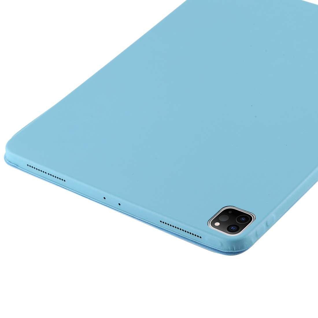 For iPad Pro 12.9 inch (2020/2021) 3-fold Horizontal Flip Smart Leather Tablet Case wit ... (Blue)