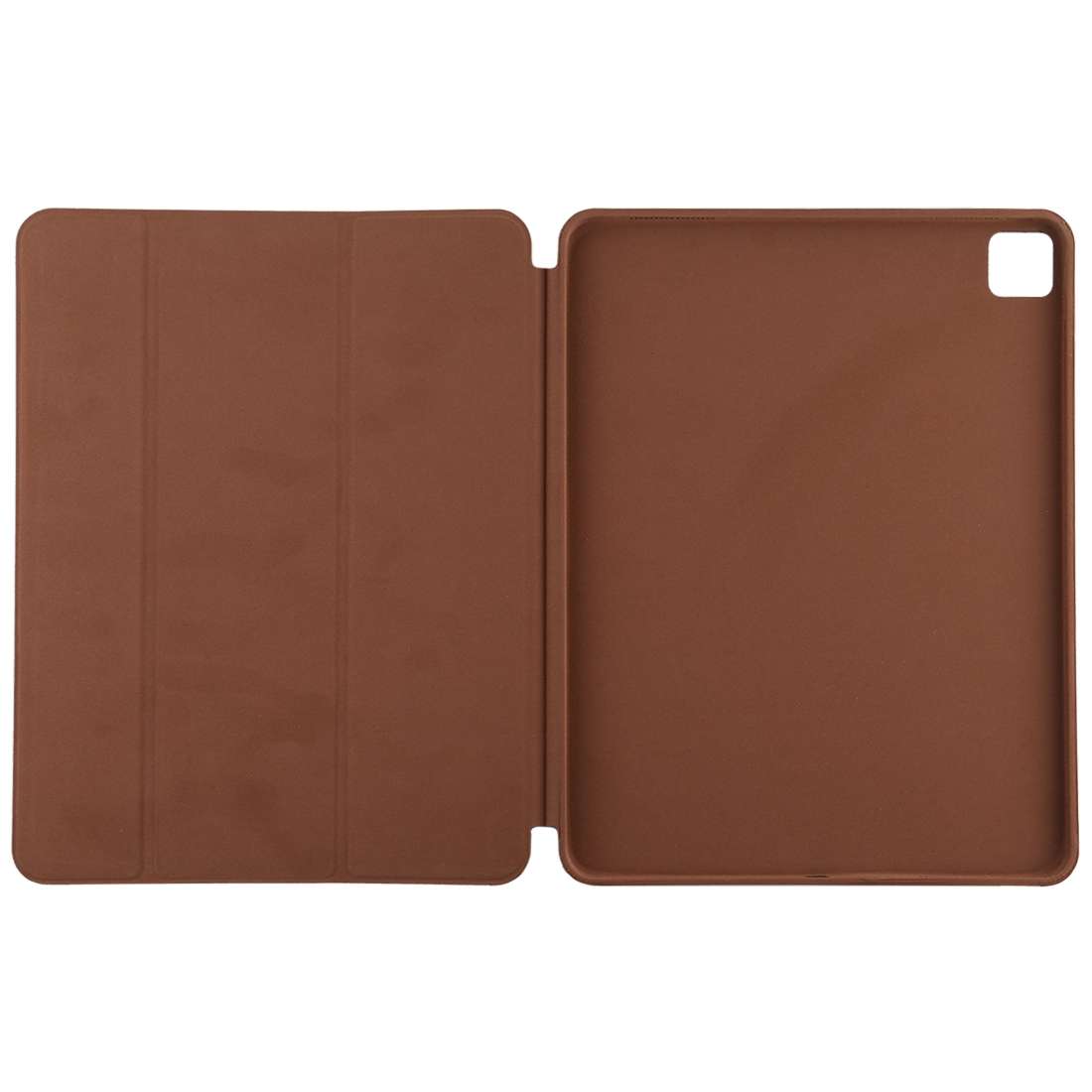 For iPad Pro 12.9 inch (2020/2021) 3-fold Horizontal Flip Smart Leather Tablet Case wi ... (Brown)