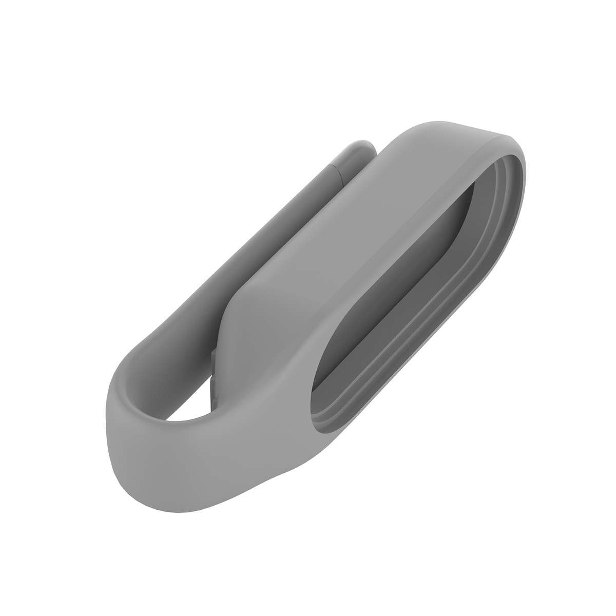 For Xiaomi Mi Band 7 / 6 / 5 / 4 Steel Sheet Clip Silicone Watch Case(Grey)