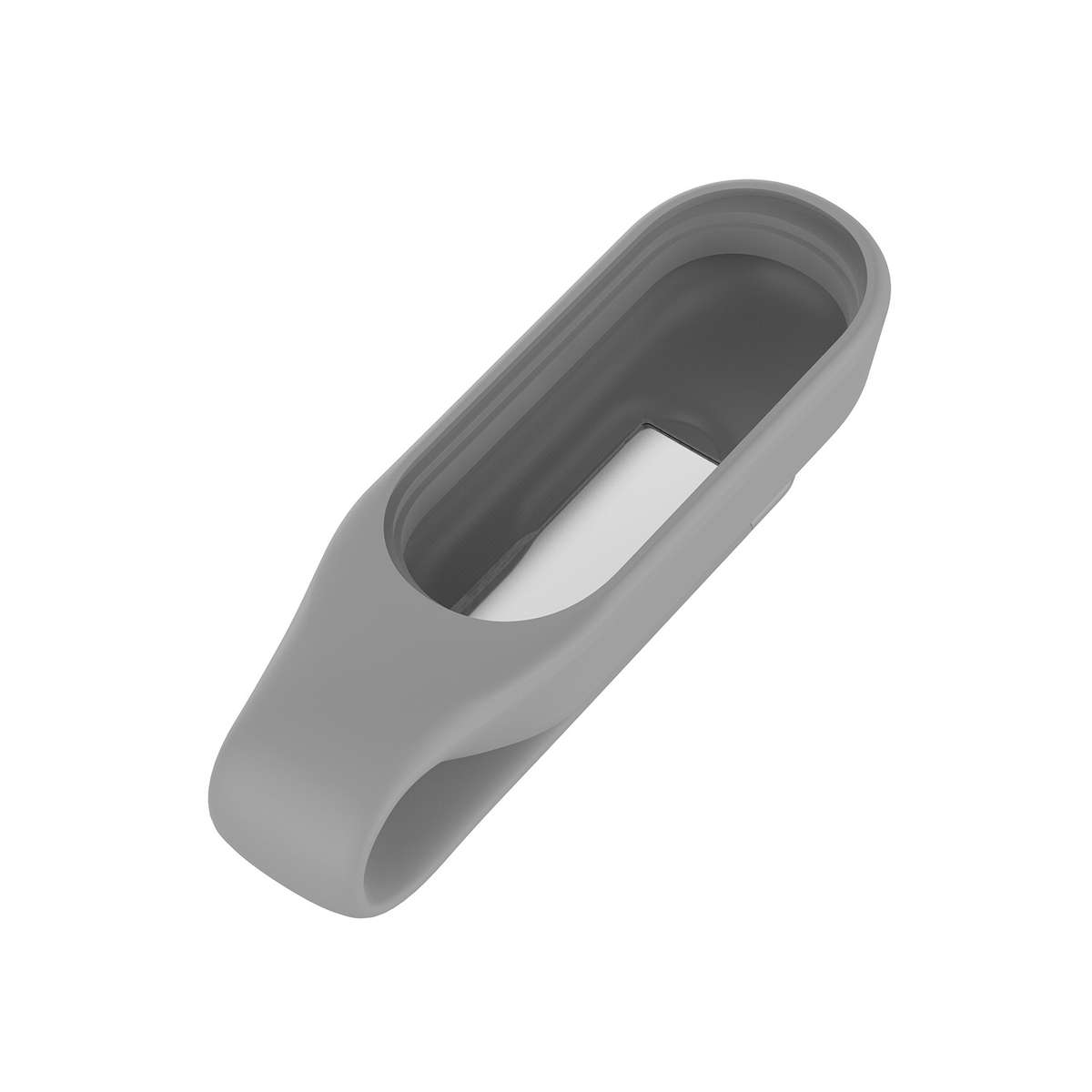 For Xiaomi Mi Band 7 / 6 / 5 / 4 Steel Sheet Clip Silicone Watch Case(Grey)