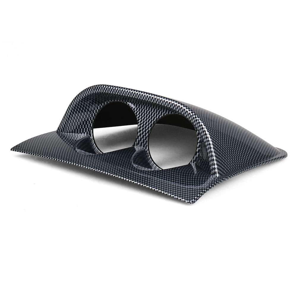 Car 52mm 2 Holes Dash Gauge Meter Pod Mount Holder, Style:Carbon Fiber
