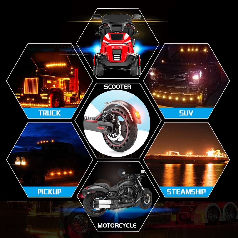 2 PCS 24LED Reflector Brake Light Turn Signal Light(Red Shell Red Light)