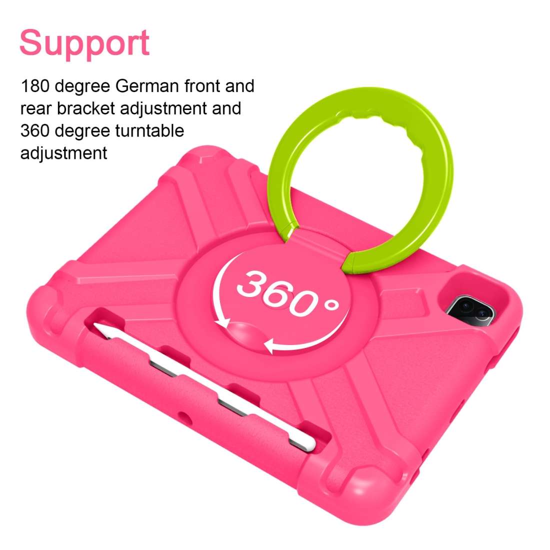 For iPad Pro 11 (2020) PC + Silicone Shockproof Combination Tablet Case ... (Rose Red+Grass Green)