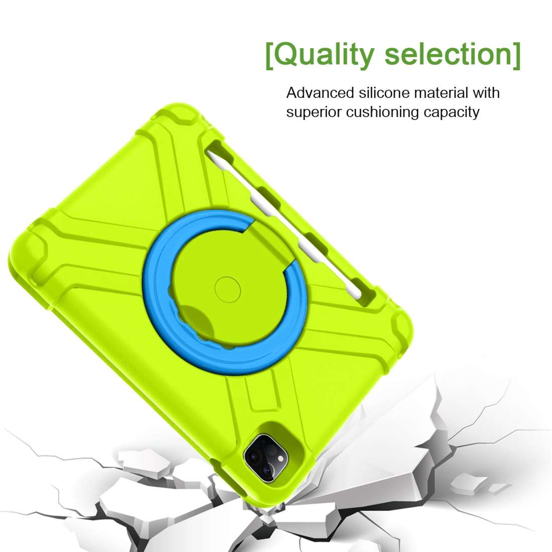 For iPad Pro 11 (2020) PC + Silicone Shockproof Combination Tablet Case wit ... (Grass Green+Blue)