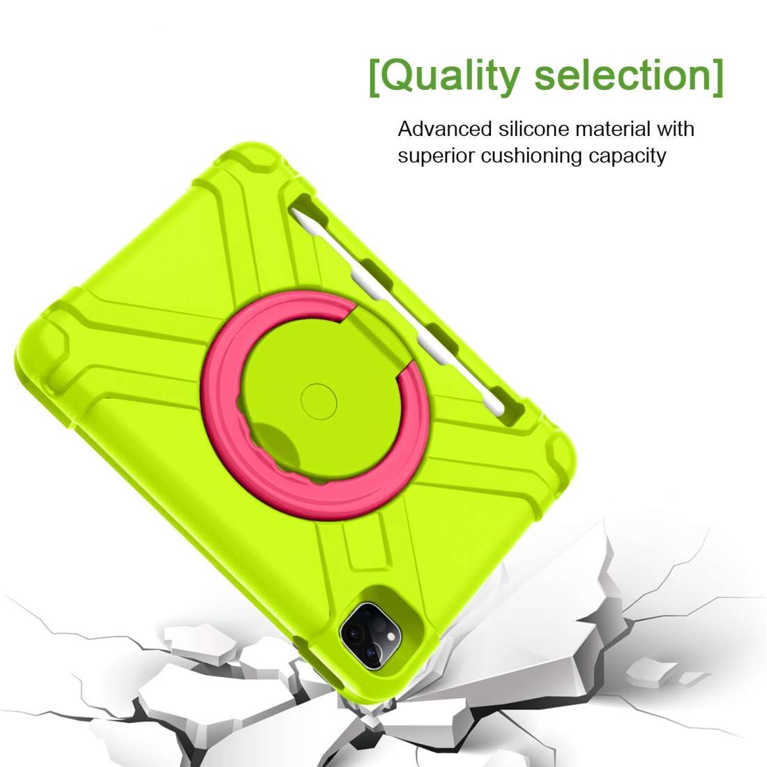 For iPad Pro 11 (2020) PC + Silicone Shockproof Combination Tablet Case ... (Grass Green+Rose Red)