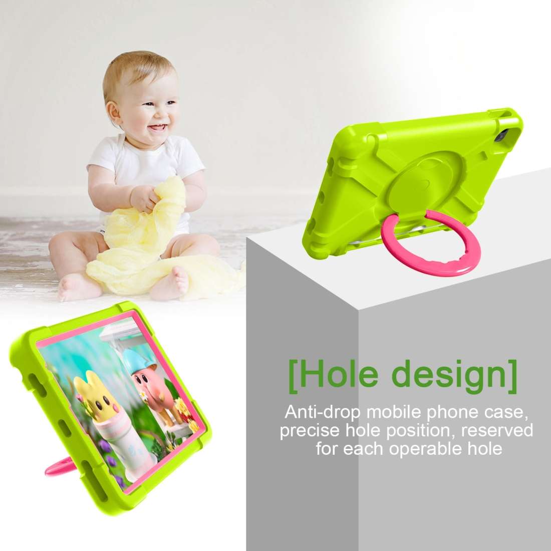 For iPad Pro 11 (2020) PC + Silicone Shockproof Combination Tablet Case ... (Grass Green+Rose Red)