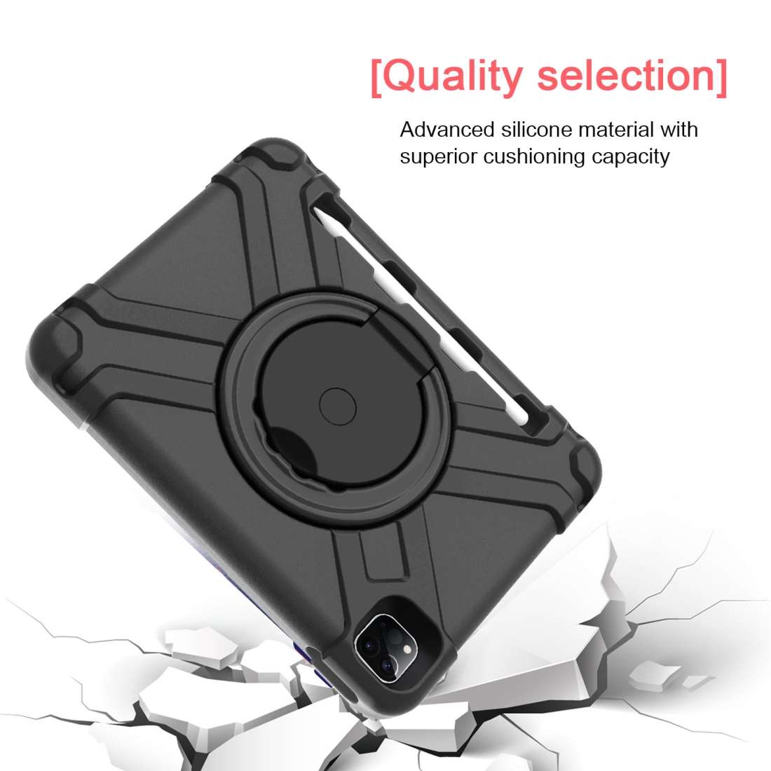 For iPad Pro 11 (2020) PC + Silicone Shockproof Combination Tablet Case with 360 Degre ... (Black)