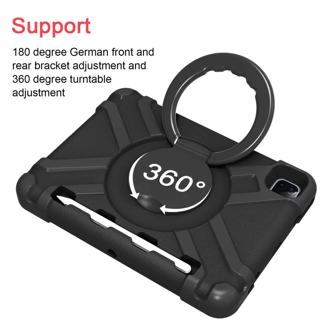 For iPad Pro 11 (2020) PC + Silicone Shockproof Combination Tablet Case with 360 Degre ... (Black)