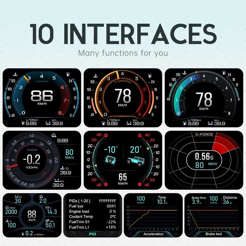 A450 O Car 2.8 inch OBDII Head-Up Display System